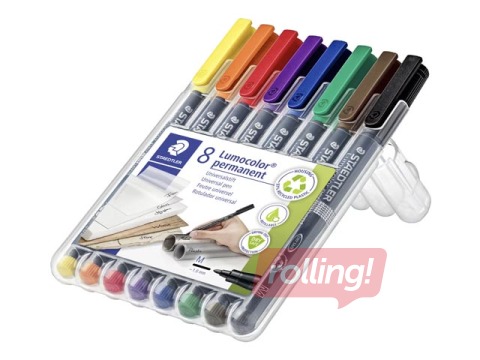 SALE OHP püsimarkerid Staedtler Lumcolor 317, 1mm, 8 värvi