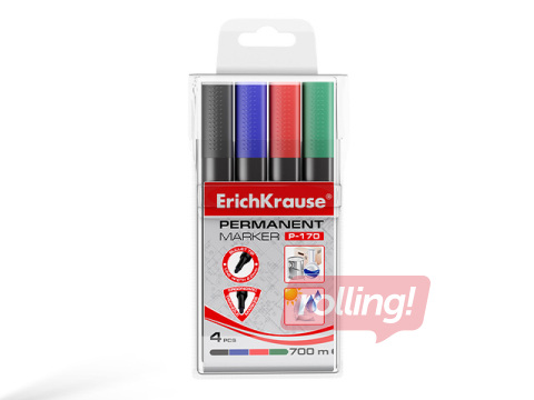 Püsivmarkerite komplekt ErichKrause P-170, 4 värvi
