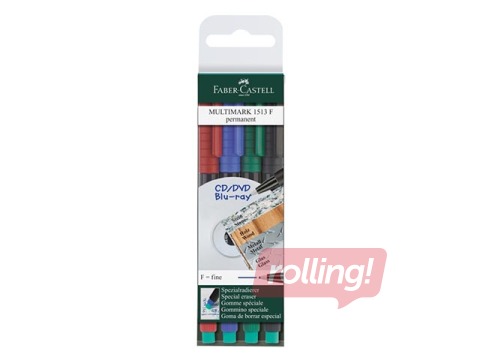 Püsitindimarkerite komplekt Faber Castell F, 4 värvi