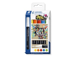 SALE Akrüülvärvi markerite komplekt Staedtler Lumocolor 349, 2,4 mm, 6 värvi