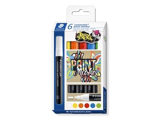 Akrüülvärvi markerite komplekt Staedtler Lumocolor 349, 2,4 mm, 6 värvi