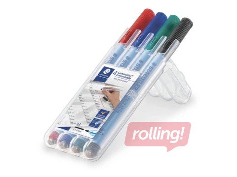 Kuivkustutusmarkeri komplekt Staedtler Lumocolor 305, 1.0 mm, 4 värvi