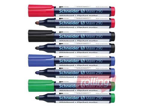 Tahvlimarker, Schneider 290, 4 pliiatsi komplekt.