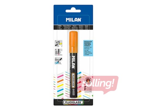 SALE Marker for glass boards Milan Fluoglass, orange