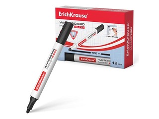White board marker ErichKrause W-170, triangular body shape, round, black