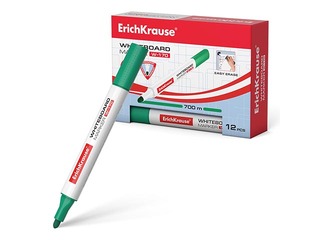 White board marker ErichKrause W-170, triangular body shape, round, green