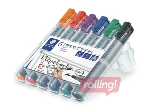 Märkmetahvli komplekt, Staedtler Lumocolor, 6 värvi