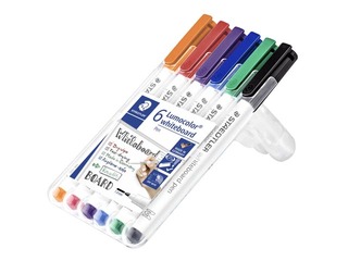 Whiteboard markers set  for white boards Staedtler Lumocolor 301, 6 colours 