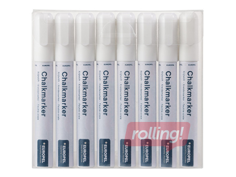 Tahvlimarker Europel, valge, 6mm, 8 tk.