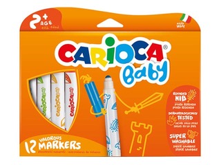 Viltpliiatsid Carioca Maxi Point Super Baby, 12 värvi
