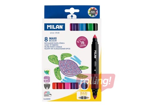 Viltpliiatsid Milan Maxi Bicolour, 16 värvi