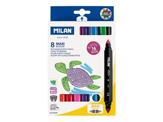 Двусторонние фломастеры Milan Maxi Bicolour, 16 цветов