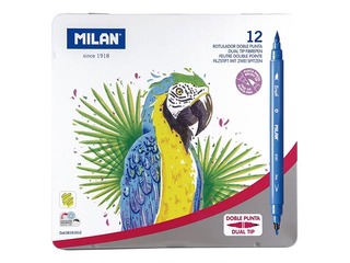 Viltpliiatsid Milan, kaheotsaline, 12 värvi