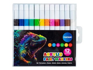 Acrylic paint markers Centrum, 12 colours