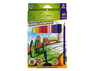 Värvilised pliiatsid Cricco mini Jumbo, kolmnurksed, 36 värvi