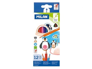 Värvilised pliiatsids Milan, kolmnurkne, 12 värvi