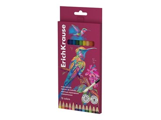 Watercolor pencils ErichKrause Safari, 12 colors with brush