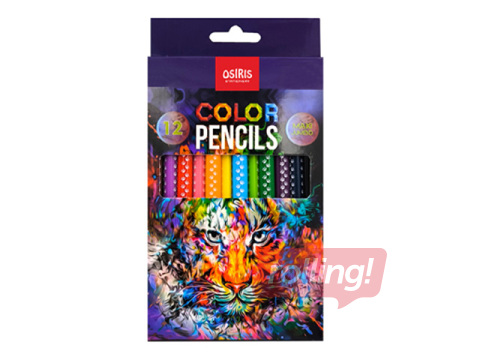 Värvipliiatsid Osiris, Maxi, Jumbo, kolmnurksed, 12 värvi