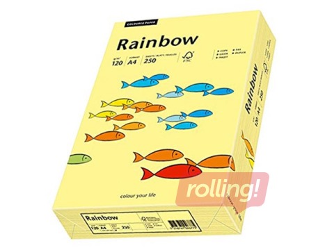 Koopiapaber Rainbow 16, A4, kollane, 80g/m², 500 lehte