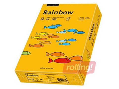 Koopiapaber Rainbow 24, A4, 80 gsm, 500 lehte, oranž