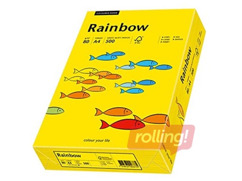 Koopiapaber Rainbow 18, A4, 160 g/m2, 250 lehte, helekollane