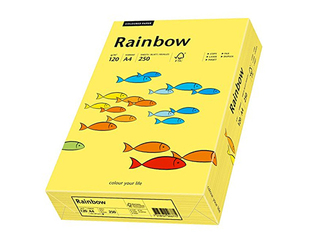 Koopiapaber Rainbow 16, A4, kollane, 160g/m², 250 lehte
