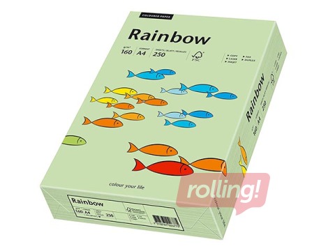 Paber Rainbow 72, A4, 160 g / m2, 250 lehte, hele roheline