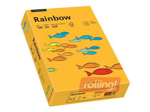 Бумага Rainbow 22, A4, 120 г/м², 250 листов, светло-оранжевая