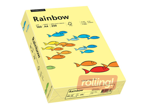 Paber Rainbow 12, A4, 160g/m2, 250 lehte, helekollane