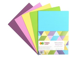 Гофрокартон Happy Color Pastel, A4, 5 листов, 5 цветов