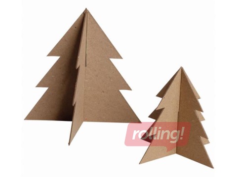 Kartongist kaunistuste komplekt Happy Color, Christmas Tree, 3D, 13-18cm, 2 tk.