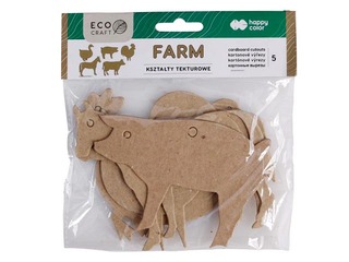 Cardboard shape set Happy Color, Farm, 10x6 cm, 5pcs.