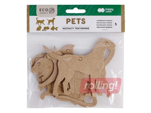 Cardboard shape set  Happy Color, Pets, 10x6cm, 5 pcs