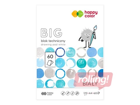 Joonistuspaber Happy Color, A4, 170g/m², 60 lehte