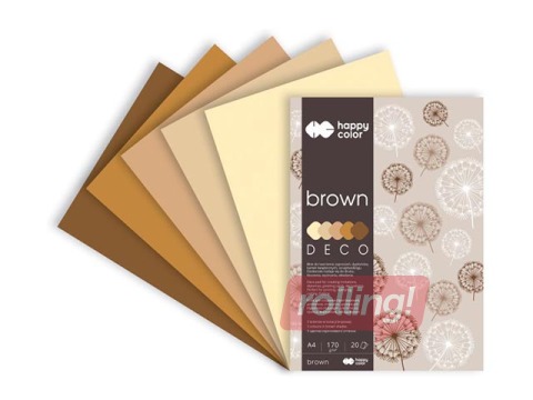 Disainpaber Brown, A4, pruunid toonid, 170g/m², 20 lehte