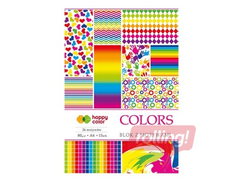 SALE Disainpaber Colors, A4, 80g/m², 15 lehte, 27 motiivi