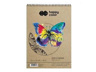 Spiraalköites visandiplokk Happy Color, 170x250mm, 70g/m², 80 lehte