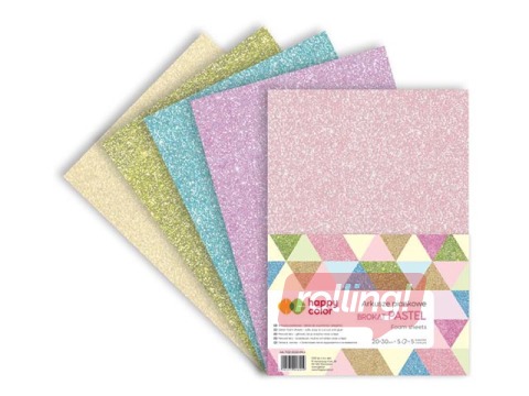 Vahtplastist käsitöölehed Happy Color, Ice Flash, A4, 5 lehte, 5 värvi