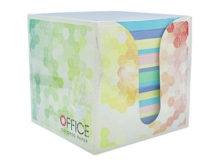 Märkmepaber OFFICE, karbis 8.5x8.5 cm, 800 lehte, värvilised