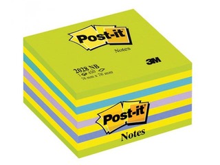 Post-it märkmepaberkuubik, 76x76 mm, 450l, neonroheline