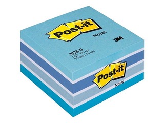 Post-it märkmepaberkuubik,  76x76 mm, 450l, pastellsinine