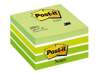 Post-it märkmepaberkuubik, 76x76 mm, 450l, pastellroheline