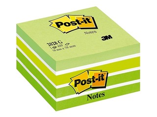 Post-it märkmepaberkuubik, pastellroheline, 76x76mm, 450 lehte