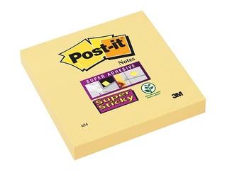 Märkmepaber Post-it Super Sticky Canary, 76x76 mm, 90l., kanaari kollane