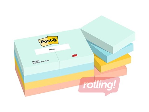 Post-it Beachside märkmepaber, iseliimuv, 38x51mm, 12x100 lehte + KAMPAANIA! Osta märkmepaber ja me anname kingituse!