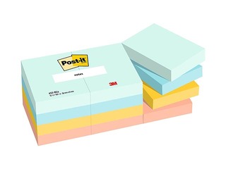 Post-it Beachside märkmepaber, iseliimuv, 38x51mm, 12x100 lehte + KAMPAANIA! Osta märkmepaber ja me anname kingituse!