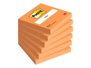 Post-it Neon märkmepaber, iseliimuv, oranž, 76x76mm, 100 lehte