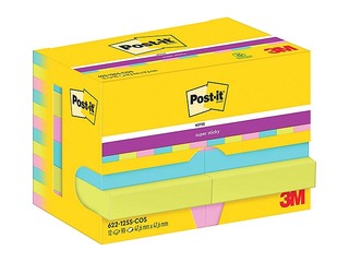 Liimäärega märkmepaber Post-It Super Sticky Cosmic 47.6x47.6mm, 12x90 lehte + KAMPAANIA! Osta märkmepaber ja me anname kingituse!