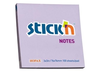 Liimiribaga märkmepaberid StickN, lilla, 76x76mm, 100 lehte