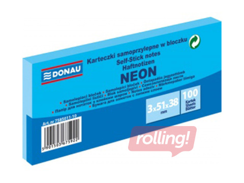 Märkmepaberid Donau, 38×51, 3×100 lehte, neoonsinised